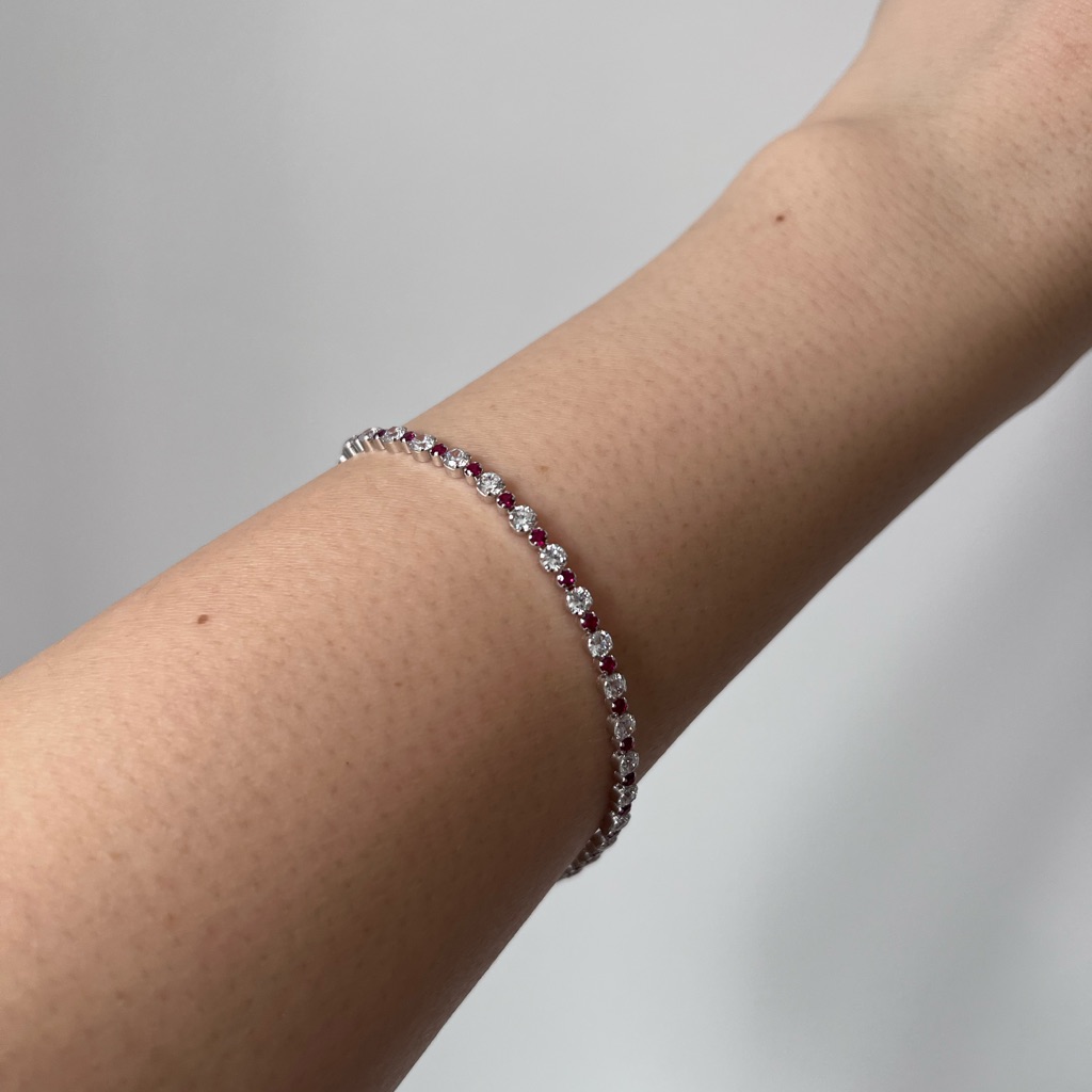 Elegant Purple And Silver Bracelet